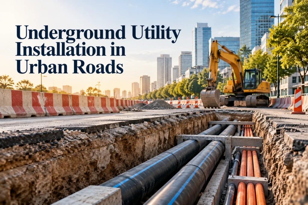underground utility installation in urban roads